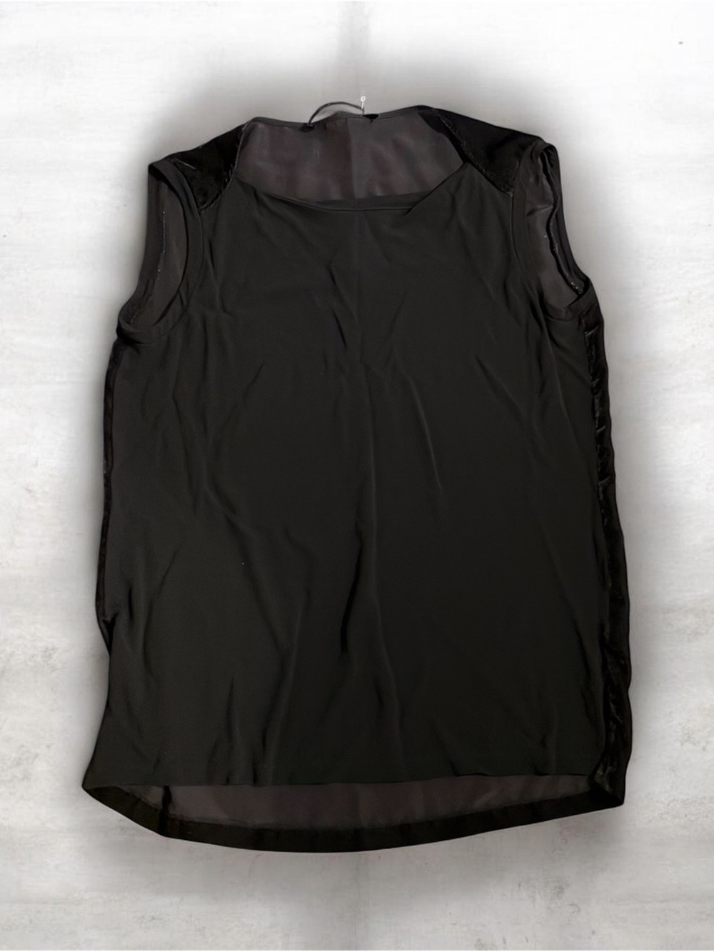 All Saints Black Sleeveless Sheer-Trim Tank